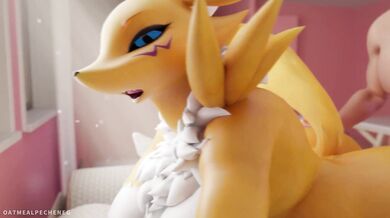 Mega-mon's Mighty Monster Cock Gets Stuffed Into Renamon's Huge Ass, And She Loves It!