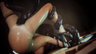 Tentacles Violating Lara Croft in 'Tentacle Show' [Gifdoozer]