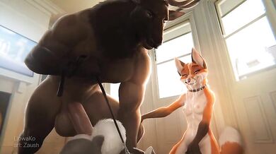 Wolf gets pounded by Reindeer in Liowako's animated Hentai video.