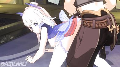 Doggy style with Aiden and Koko in the kitchen - a Hentai Romp!