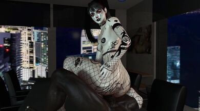 Crude Goth Transsexual Adores Huge Black Cocks