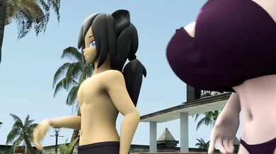 Jizz on the Swimsuit - At the Poolside Orgy