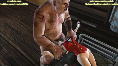 Scarlet's Throbbing Tonsils Ravished by Hulking Horde Member in 'Final Fantasy' XXX Parody!