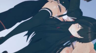 Sexy Anime Hottie Gets Taken From Behind in Kinky Threesome!
