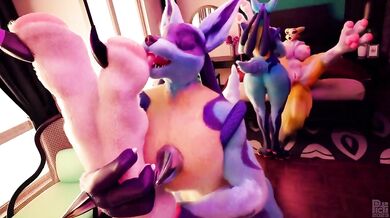 Lucario's Hot Tongue Licking Renamon's Soft Paws - MagicalMysticVA Voiceover