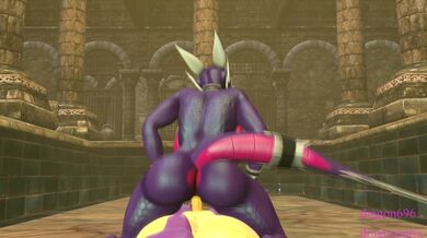 Cynder takes on Spyro's thrusts from behind