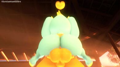 The chubby lady with the big ass, bounces up and down on her partner's penis like a springboard, causing it to shoot out cum in all directions.