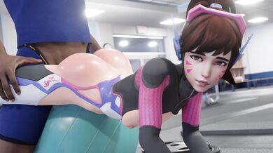 Big Booty D.va Squeezes and Teases her Personal Trainer's Cock [Bewyx] in this Blacked Scene with no Guy Moaning