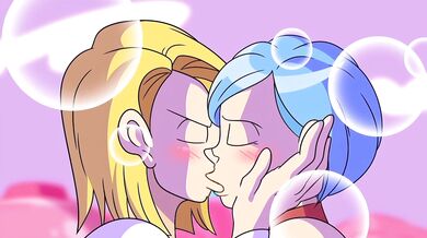 Android 18 and Bulma's Hot Kissing Edit