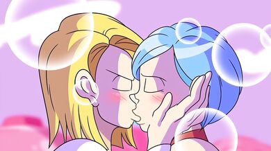 Android 18 and Bulma's Hot Kissing Edit