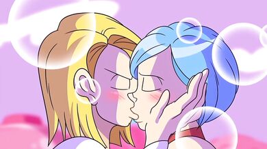 Android 18 and Bulma's Hot Kissing Edit