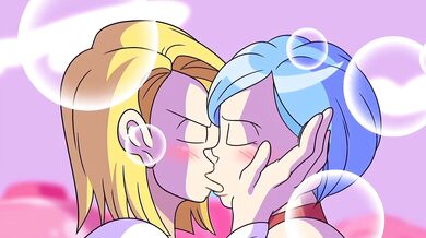 Android 18 and Bulma's Hot Kissing Edit