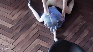 Rewritten as: A young and innocent girl, exploring her sexuality with her loving boyfriend.