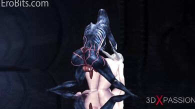 Alien Monster Futa Pounds Busty Anime Princess in 3D Cave Sex