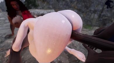 Buxom Blonde With Massive Butt Gets DP'd By Two Big-Boobed Futas