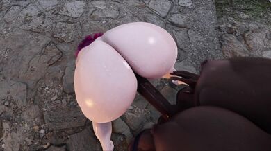 Black Futanari Pounds Enormous Booty Blonde