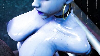 Drenched in passionate rain, Widowmaker takes her lover