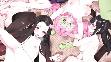 'Busty Boss Lady Calls An Orgy With Demon Slayers In Kimetsu No Yaiba'