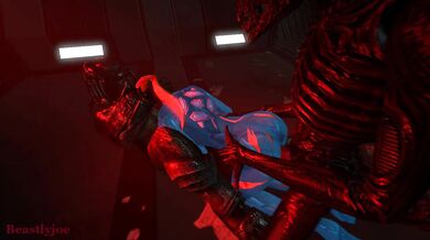 Double Alien Domination of Bounty Hunter Babe Samus in 'Used by Two'
