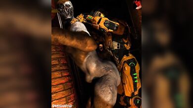 Bulging muscles, chiseled abs and a massive, hard cock meet the most perfect ass you have ever seen - it's Cyrax X Big Booty Monster Boy!