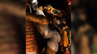 Bulging muscles, chiseled abs and a massive, hard cock meet the most perfect ass you have ever seen - it's Cyrax X Big Booty Monster Boy!