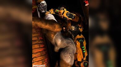 Bulging muscles, chiseled abs and a massive, hard cock meet the most perfect ass you have ever seen - it's Cyrax X Big Booty Monster Boy!