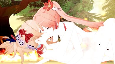 Guinaifen and Yoimiya (Shemale on Shemale)