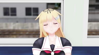 Training with Mom and Yuudachi in the Train Carriage