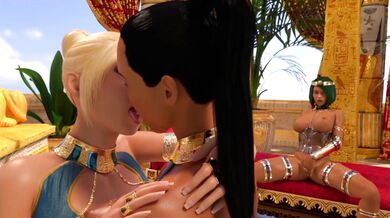 Futa and Lesbian Lust: Black and White Girl-on-Girl Kissing