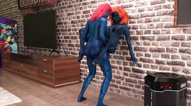 Blue Mystique Women Getting Fucked Wet and Wild