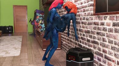 Blue Mystique Women Getting Fucked Wet and Wild