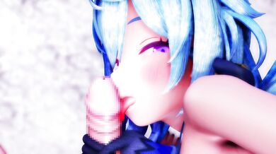 Mozuku's Lustful Impact on Ganyu's Virgin Tightness