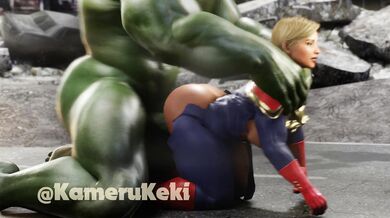 Captain Marvel Receives Hulk's Rear-entry Shafting
