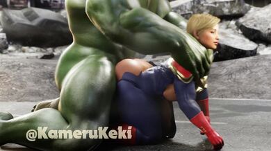 Captain Marvel Receives Hulk's Rear-entry Shafting