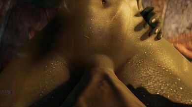 Cum-filled Cunt of a Petite Babe by an Enormous Futa Orc, Part Three