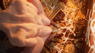 Alcina devours Mia's sweet creampie treat.