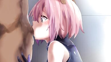 'Pleasuring Mash and Kyrielight with a blowjob while fucking them doggy style, featuring Momochieri as the dominant woman'.
