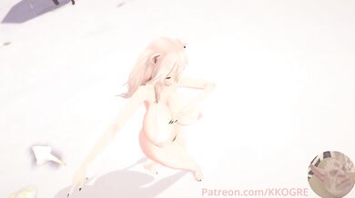 Naughty Botan Playing with her Pussy on the Sandy Shore