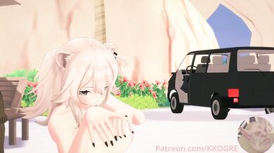 Naughty Botan Playing with her Pussy on the Sandy Shore