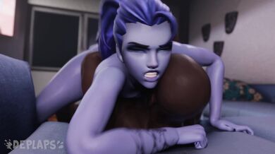 Naughty Widow's Wild Ride on Black Stud's Lap [Double Penetration]