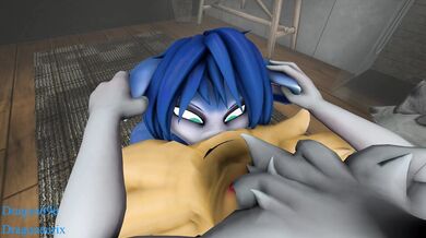 Wild Braixen Ravishes Lovely Krystal in Rough Bondage Play