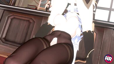 Hentai Riding in the Face: Ganyu's Face Fuck with [HR] Studio