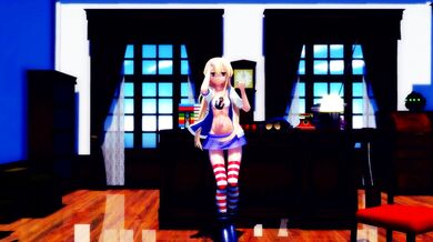 Shimakaze's Pussy Squirts and Spreads Wide Open [MMD] Hamselvish