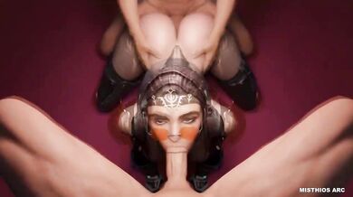 Mouth Fucked Full of Hot Cum by Two Big Dicks - MisthiosArc's Spit Roasting TFD!