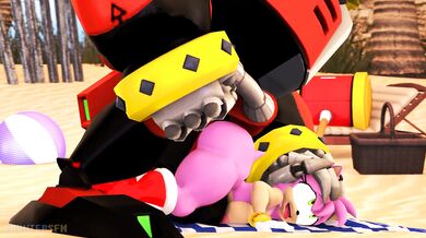 Amy's Beachside Assault by a Dominant Omega