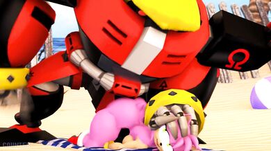 Amy's Beachside Assault by a Dominant Omega