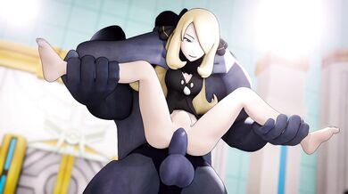 Cynthia and her big-dicked Machamp fuck like beasts.
