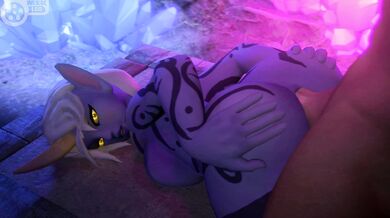 Majestic Moon Goddess Worshipped by Males in Heated Frenzy.