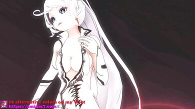 Slutty Schoolgirl Kiana's Naughty Striptease and Unbridled Masturbation with Black Mamba in Hentai Anime Style