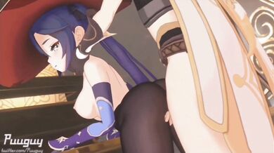 Busty Anime Slut Gets Nailed by Huge Monster Cock in 'Genshin Impact' HMV Scene 1